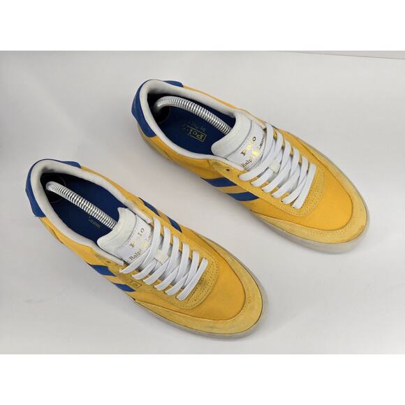 Polo Ralph Lauren COURT VLC-SK-VLC Yellow & Blue Men's Size 8 - Picture 2 of 9
